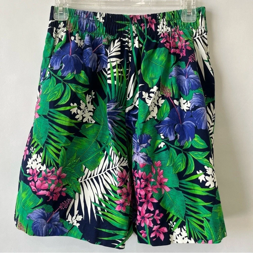 Vtg Byer California High Rise Floral Pleated Culottes Shorts